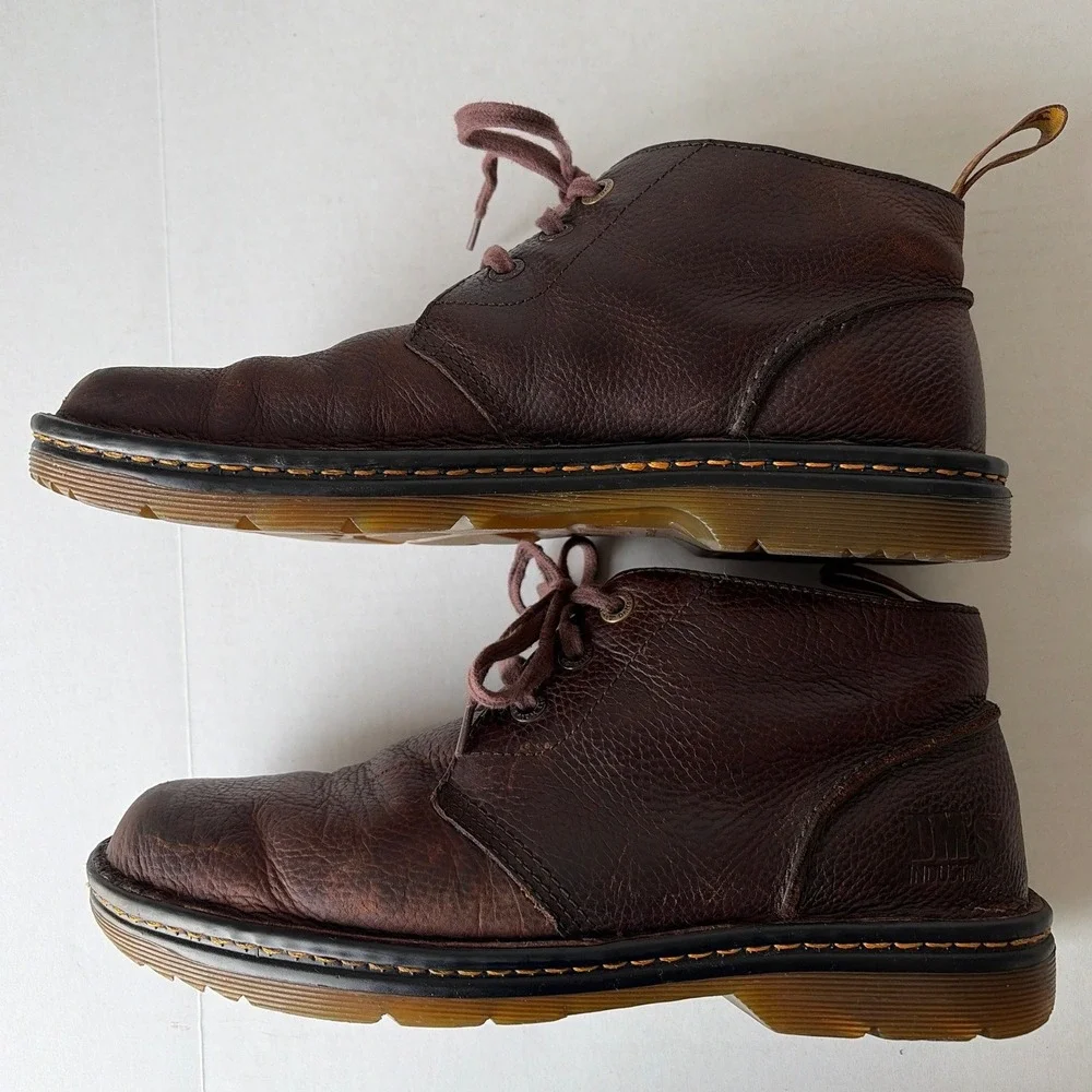 Dr. Martens Sussex Mens Brown Leather Chukka Boots Slip Resistant AW004 Size 11